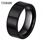 Кольцо обручальное мужское из карбида вольфрама с гравировкой, 8 мм