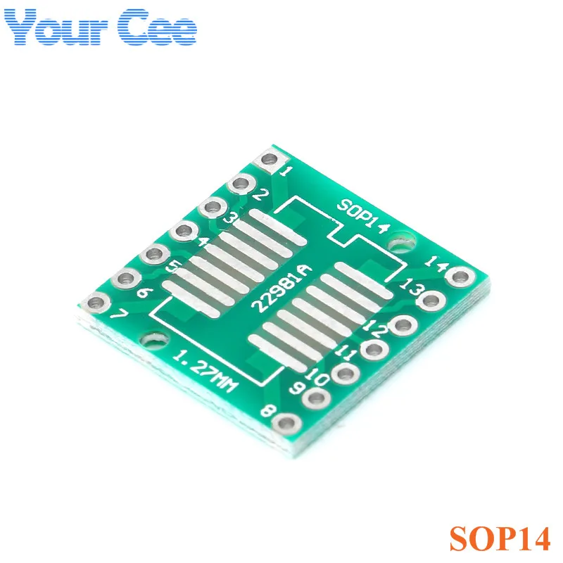 20 шт. плата адаптера SOP14 SSOP14 TSSOP14 к DIP14 SMD 2 54 мм контактный шаг PCB интегральные