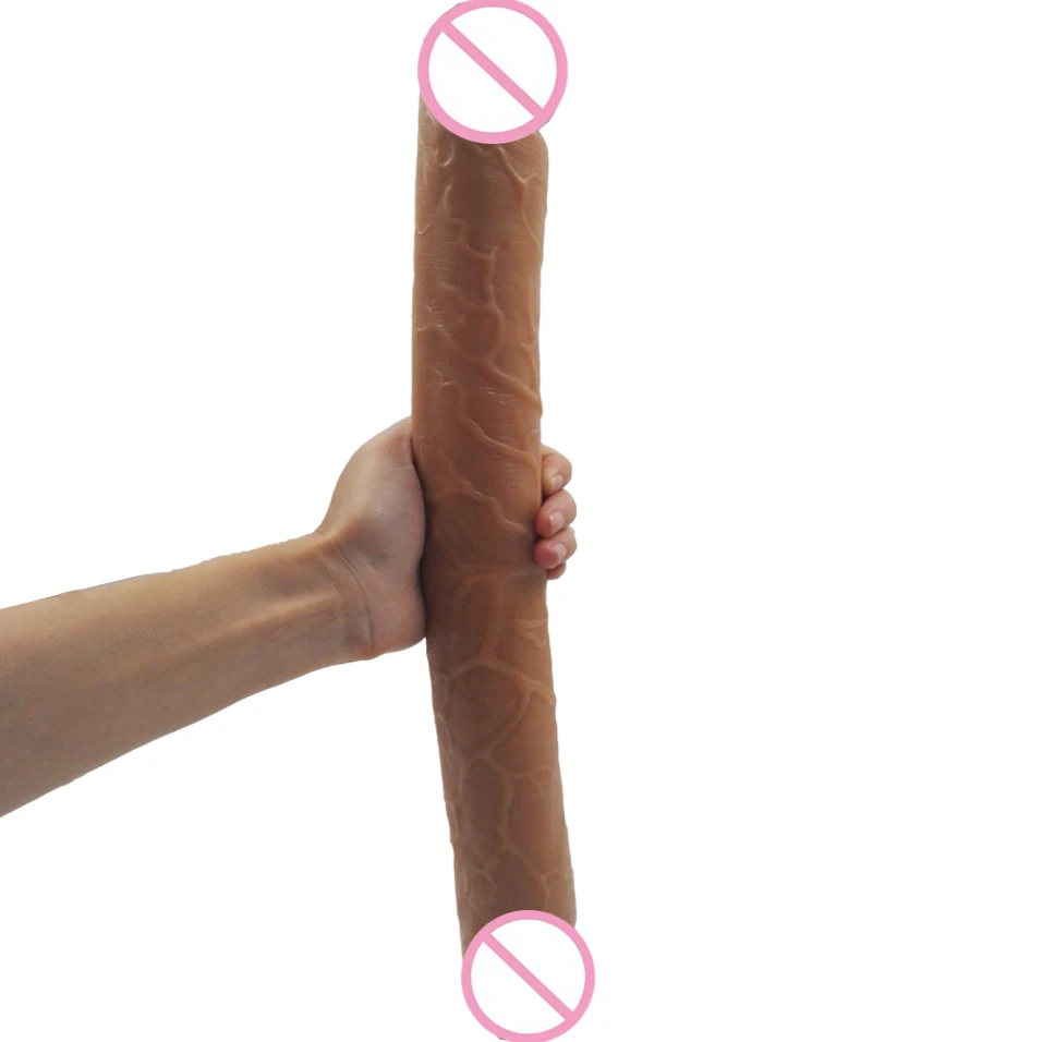 CamaTech 45 см супер длинные Двойные головки фаллоимитаторы силиконовый