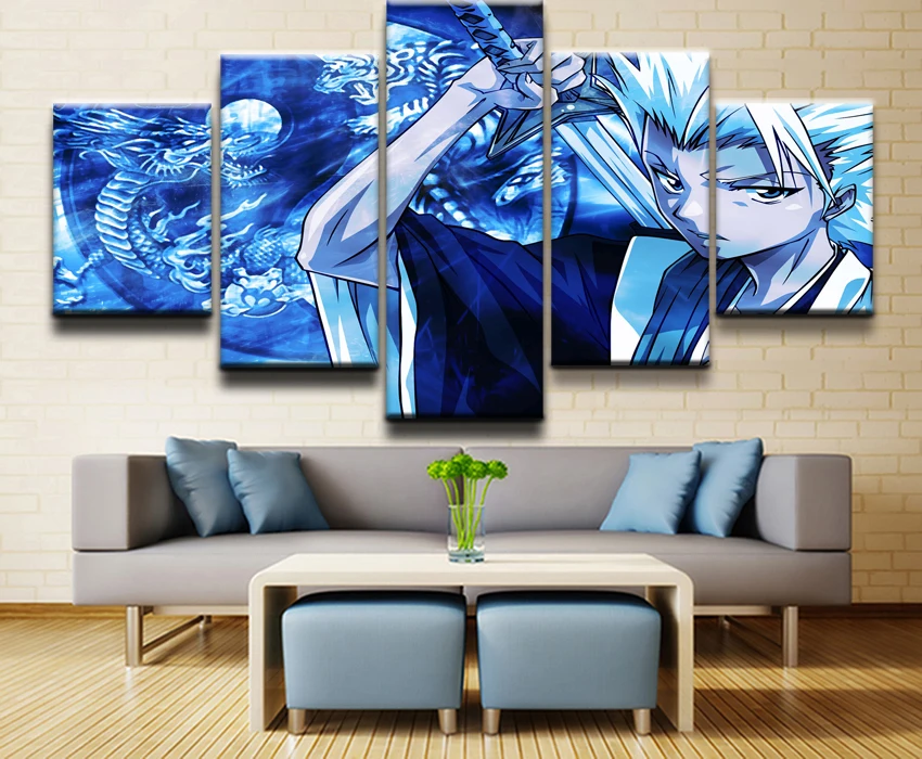 Canvas Prints Painting Modular Pictures Wall Art Home Decor Bedroom 5 Pieces Anime Bleach Toshiro Hitsugaya Poster Framework | Дом и сад