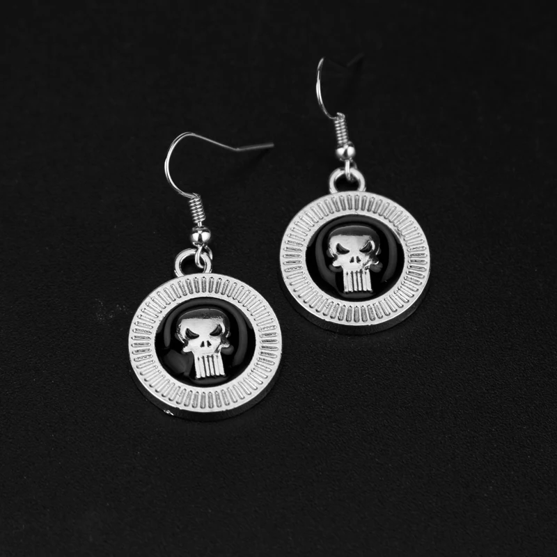 Панк Череп Каратель супергерой серьги для женщин Хэллоуин вечерние ювелирные