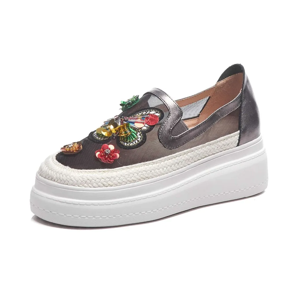 Лоферы в стиле преппи на платформе Вулканизированная плоская подошва круглый