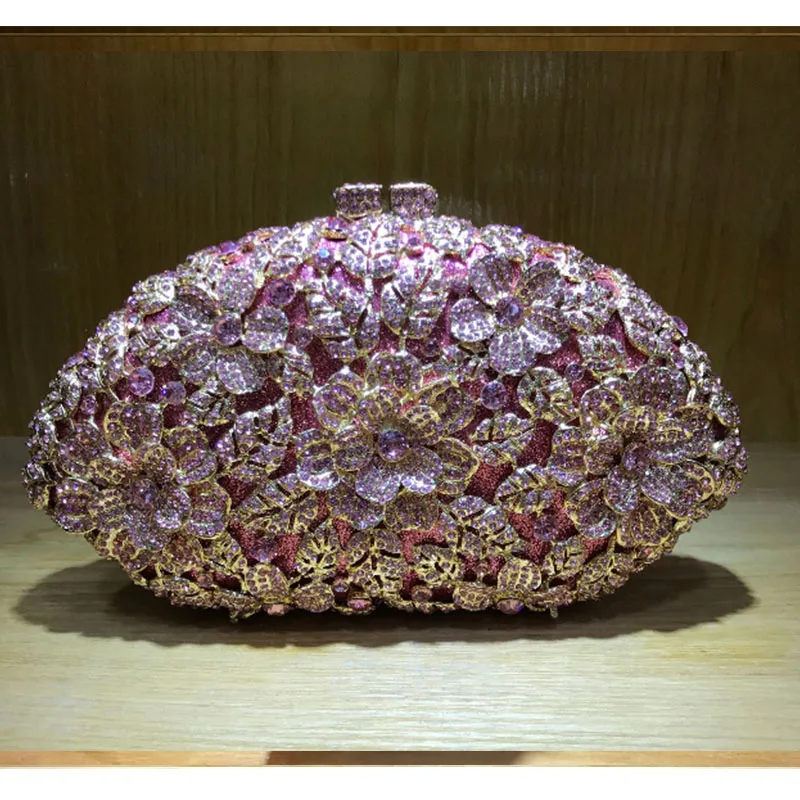 

Women prom cocktail Evening Bags Diamonds Metal Day Clutches Purse Chain Shoulder Messenger Small Cross Body Purse Bags pink