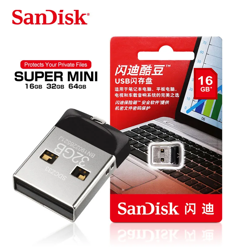 100% Оригинальные флеш накопители SanDisk USB 2 0 SDCZ33 64 ГБ 32 16 8 накопитель usb для ПК|USB