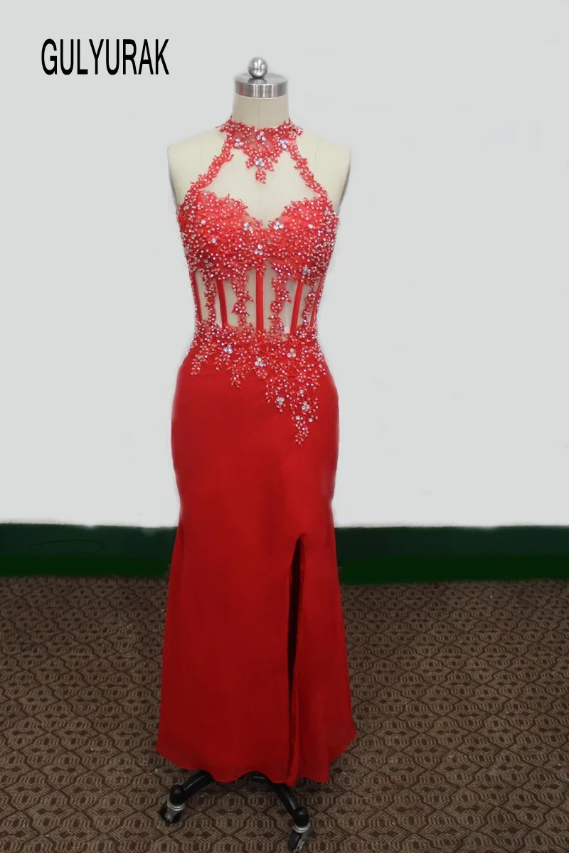 Красное вечернее платье для выпускного вечера платья Новинка 2017 пикантные с