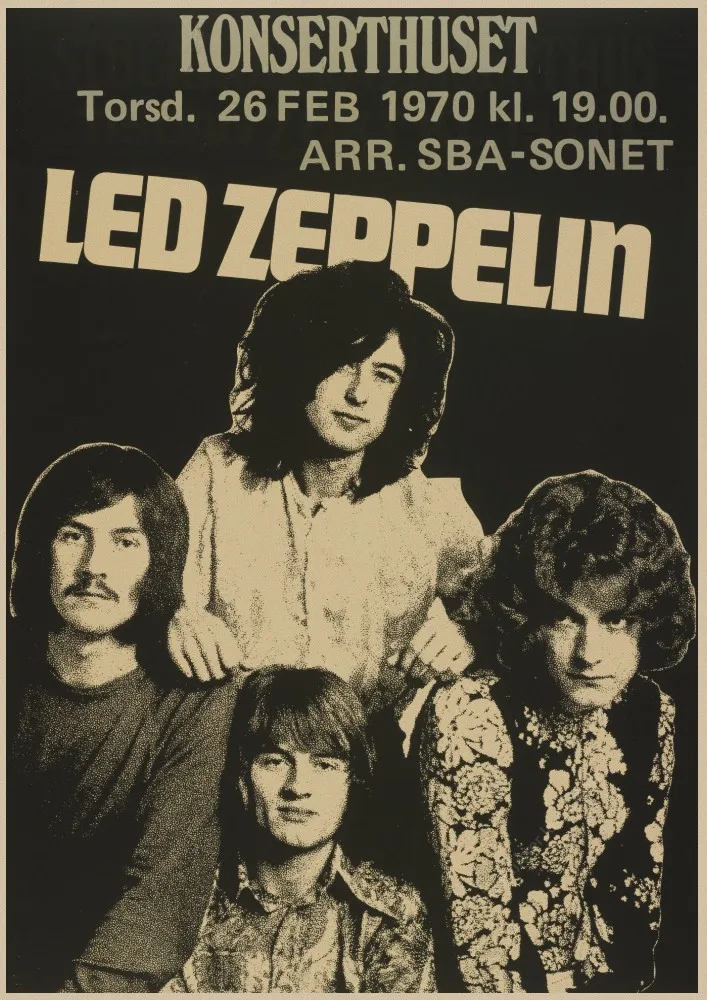 ВИНТАЖНЫЙ ПЛАКАТ Led Zeppelin крафт-бумага ретро-рок постер классический старый группа Ретро плакат часть 2 - Цвет: 21