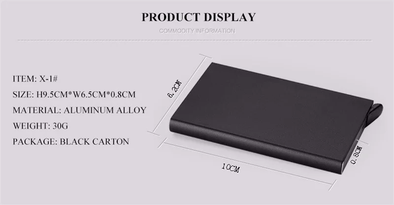 Чехол для визиток из алюминиевого сплава с функцией автоматического извлечения