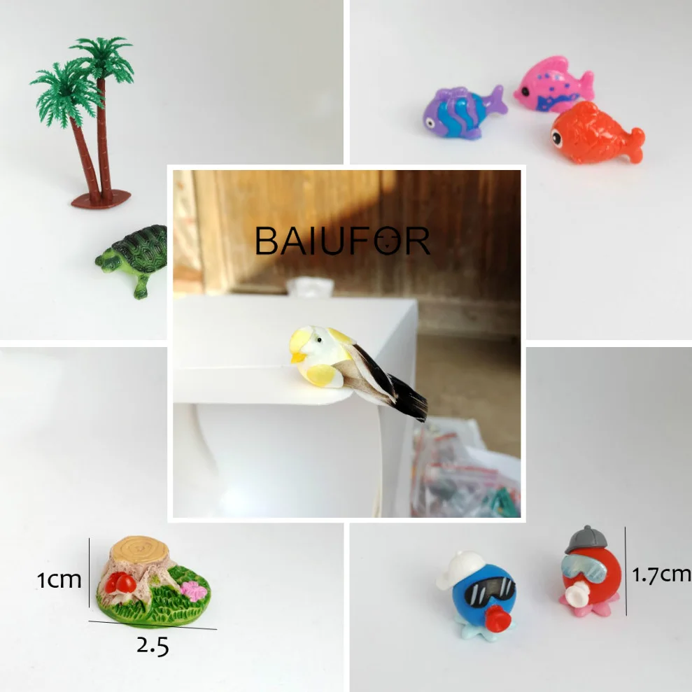 BAIUFOR миниатюрные коллекции аниамские домики деревья девушка пейзаж из мха Декор