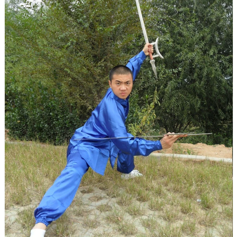 Мужская униформа aiкутami Wushu костюм Тай Чи однотонные свободные рубашки с длинным