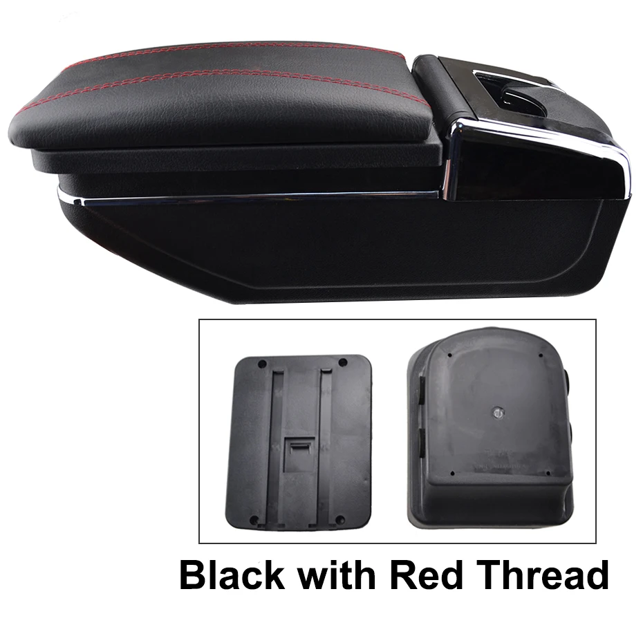 Red thread Центральная консоль коробка для хранения для Mazda 2 Demio 2008-2013 подлокотник Подлокотник поворотный 2009 2010 2011 2012 - Название цвета: Red thread