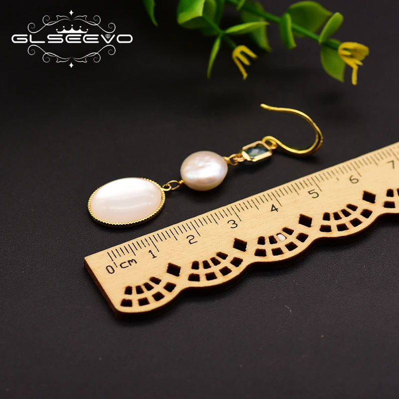 XlentAg оригинальные висячие серьги с кристаллами из пресноводного жемчуга для