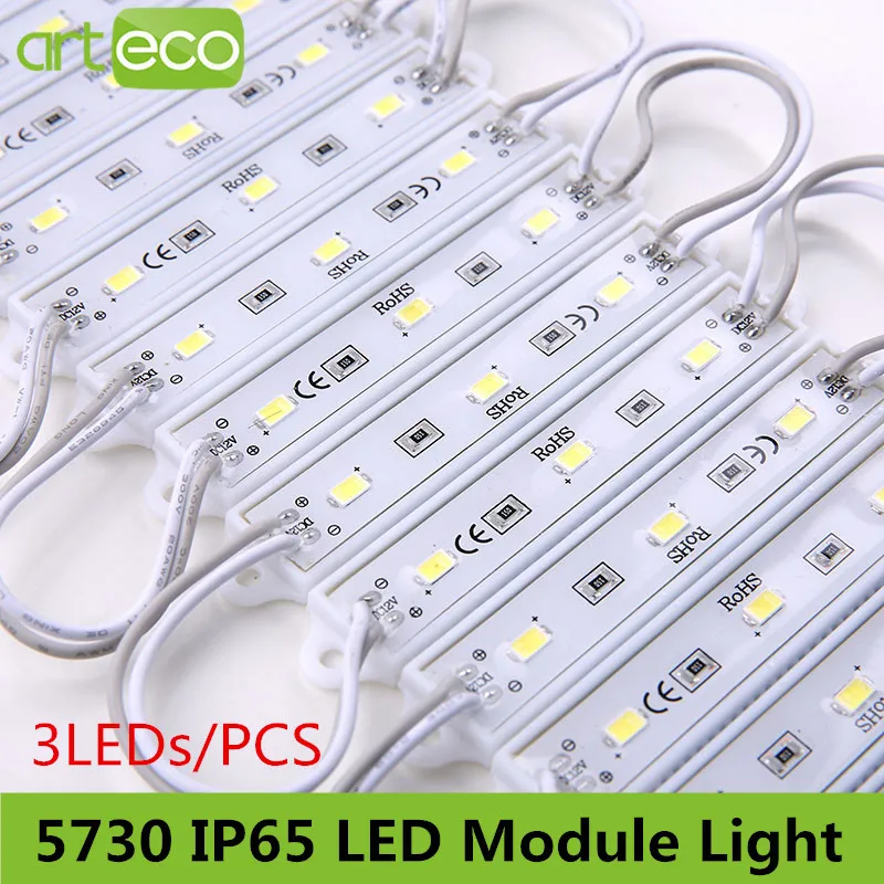 20 шт./лот DC12V SMD 5730 3 светодиода модуль IP65 Водонепроницаемый одноцветный