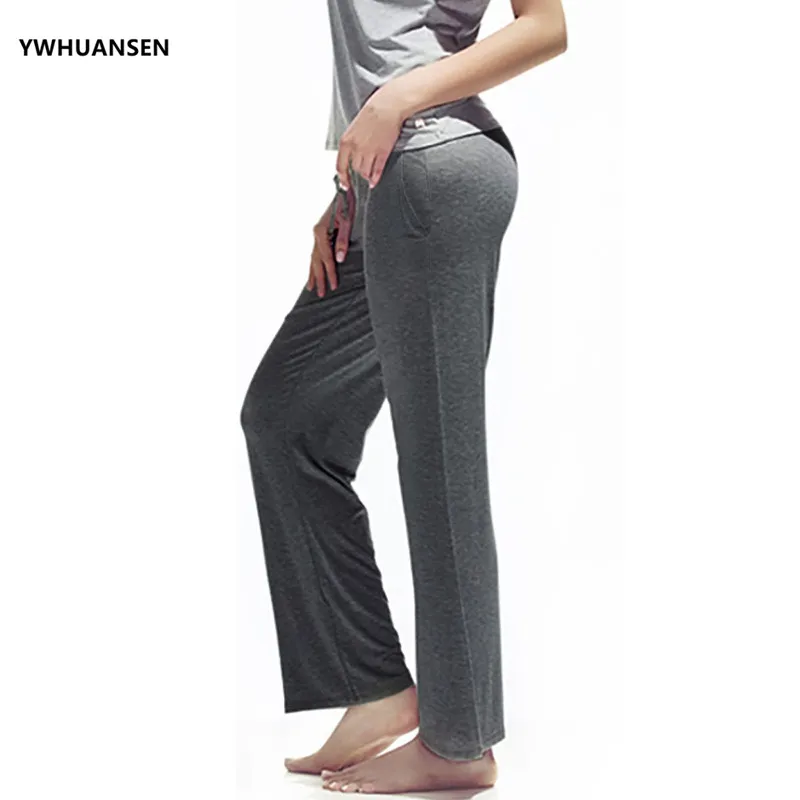 YWHUANSEN Drawstring Женская Повседневная Пижама и брюки из хлопка Простые штаны для