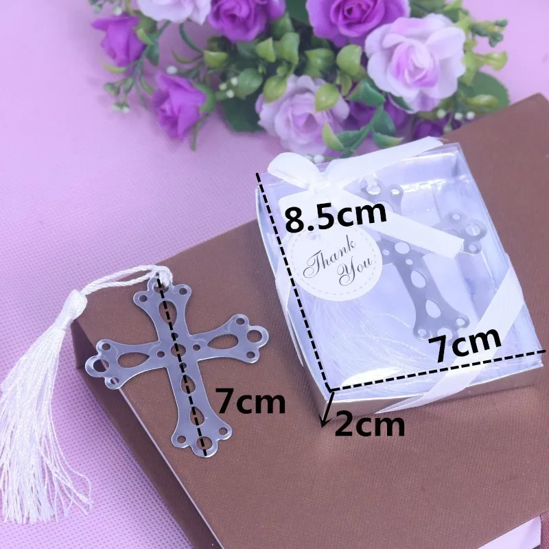 20 шт серебряных коробок крестообразная пустотелая закладка для детского душа