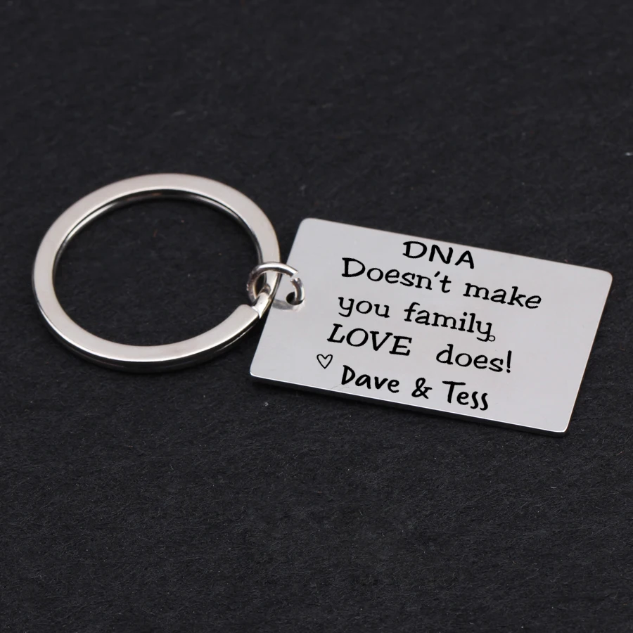 Персонализированные пользовательские имя брелок Выгравированный DNA не делает