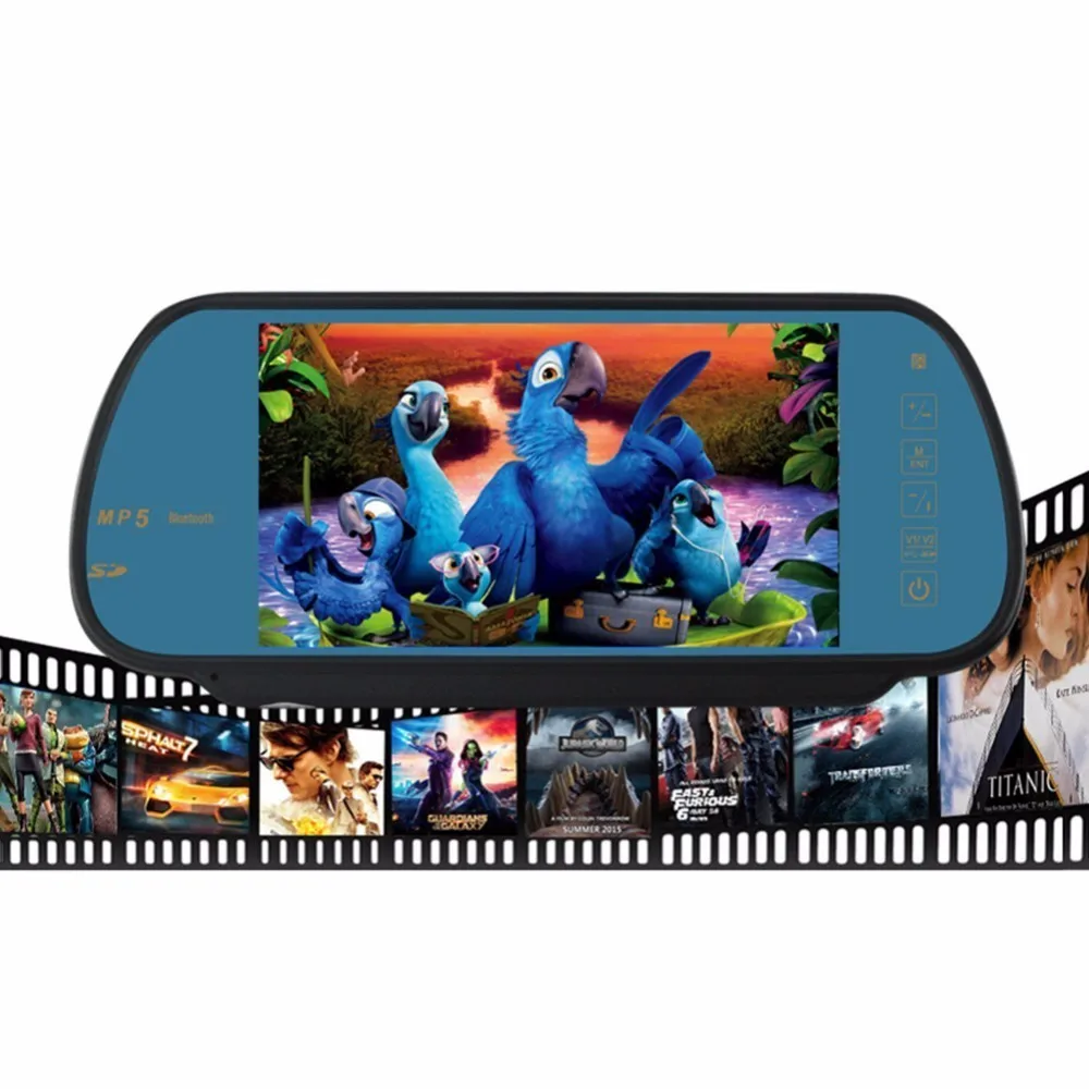 Новый 7 дюймов автомобиля Зеркало заднего вида Дисплей MP3/MP4 плеер Bluetooth Динамик