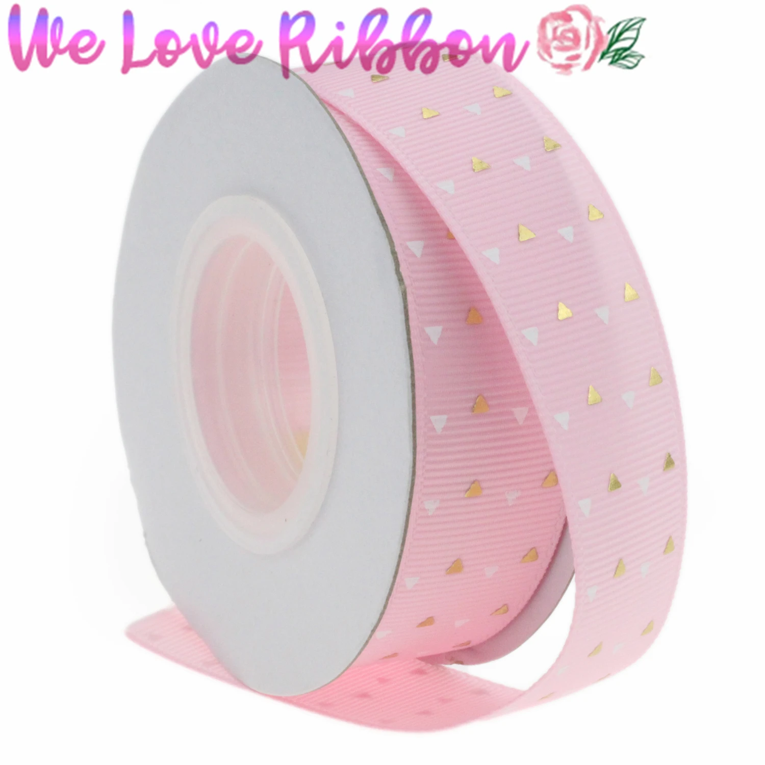 7/8 &quot22 мм позолота и чернильная печать розовая Нижняя печатная фольга Grosgrain лента
