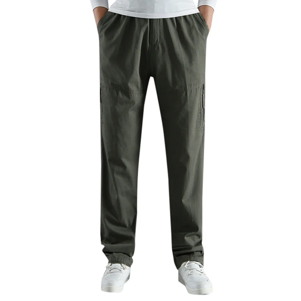 Мужские быстросохнущие брюки карго с несколькими карманами простые однотонные
