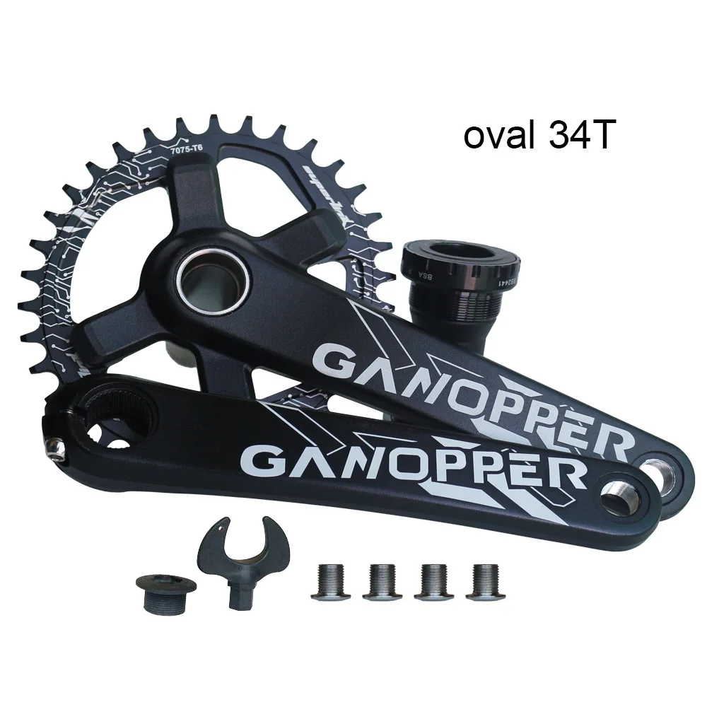34T black crankset 175 мм 1X 2X система односкоростная коленчатая цепь 30T 32T 34T 36T 11s 7075 Alu подходит для SHIMANO XT SLX DEORE M7000 M8000 Crank - Цвет: 34T black crankset