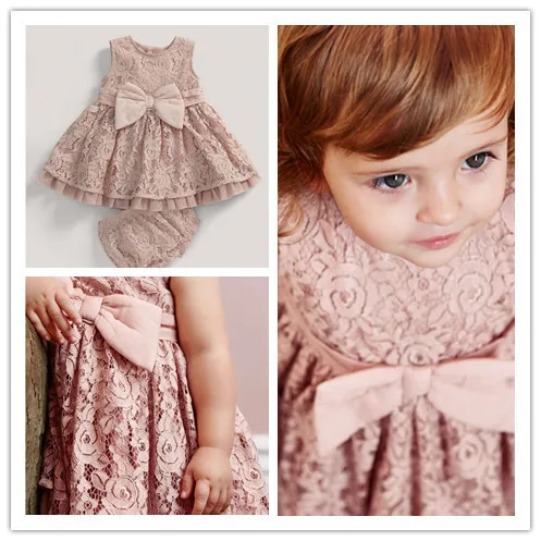 Новые модные платья для маленьких девочек детские кружевные Хлопковые Платья с
