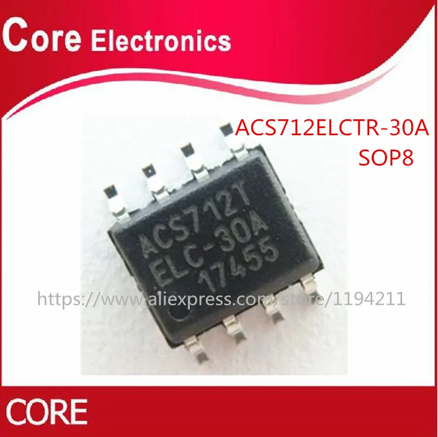 ACS712T ACS712 ACS712ELCTR-30A-T ACS712ELCTR-30A ACS712T-30A 30A SOIC8 10 шт./лот