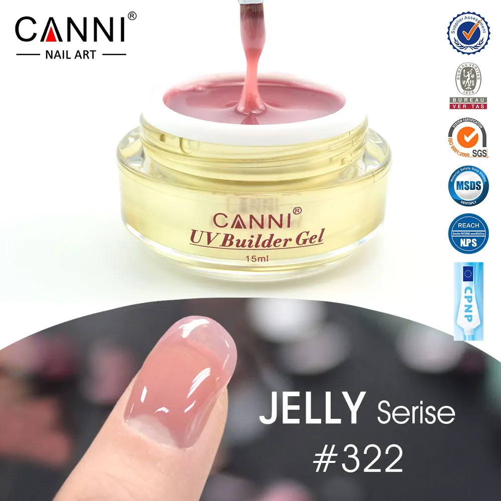322 CANNI, Золотая бутылка, 15 мл, камуфляж, тонкая, легкая, сухая, УФ, замачивается, 25, телесного цвета, желе, гель для ногтей, для наращивания, формирующий гель, лак - Цвет: 322