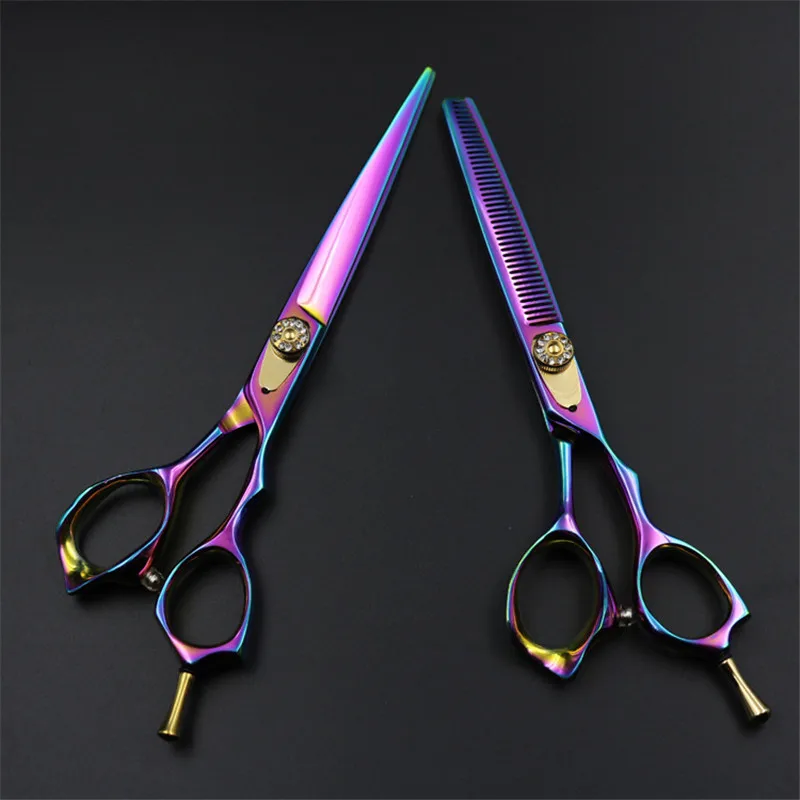 Ножницы для стрижки домашних животных 7 дюймов фиолетовый дракон|hair scissors|purple