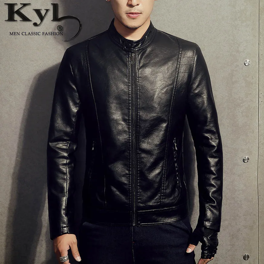 Новый 2017PU кожаная куртка Для мужчин черный красный коричневый одноцветное s