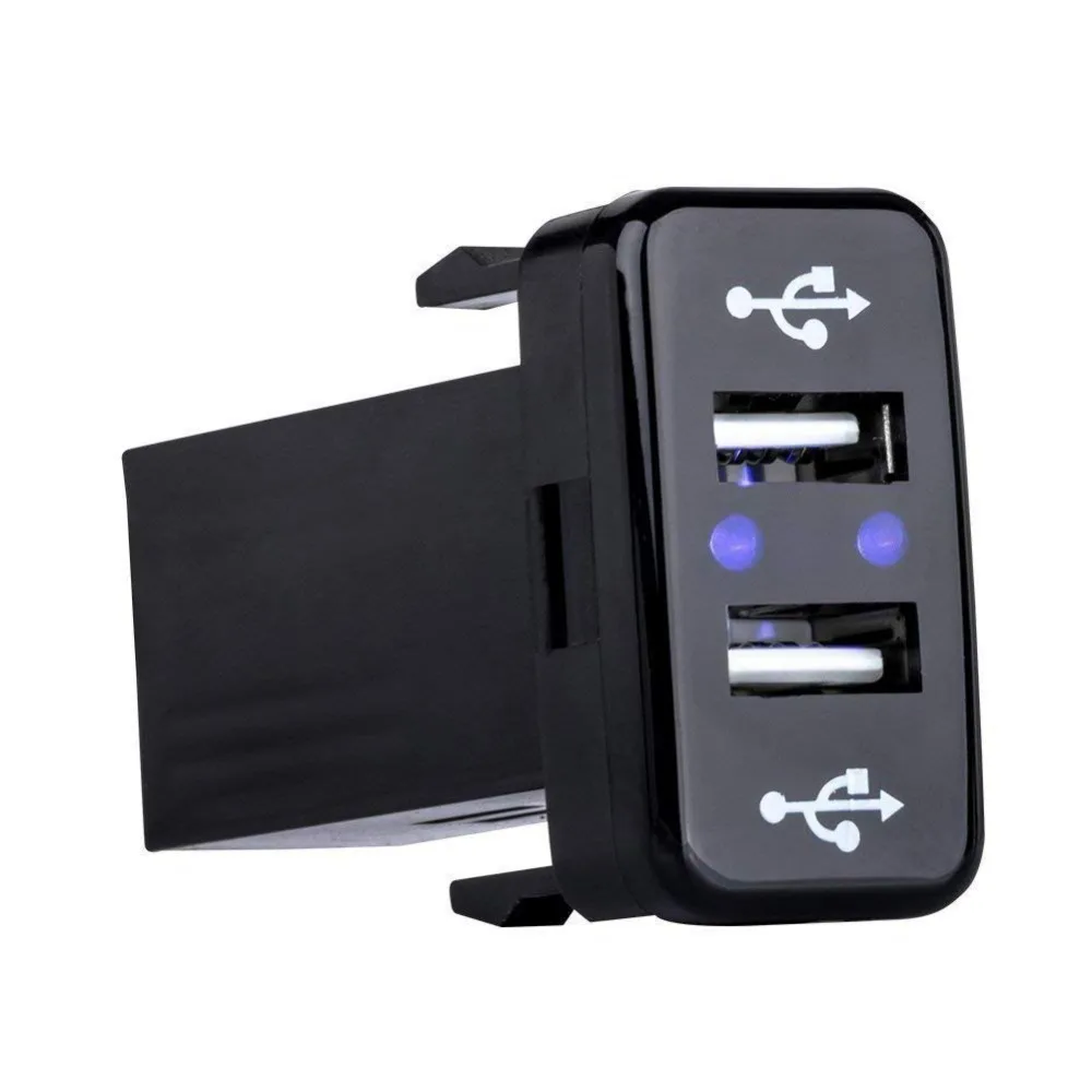 Автомобильное зарядное устройство с двумя USB-порсветодиодный 5 В 2 1 А |