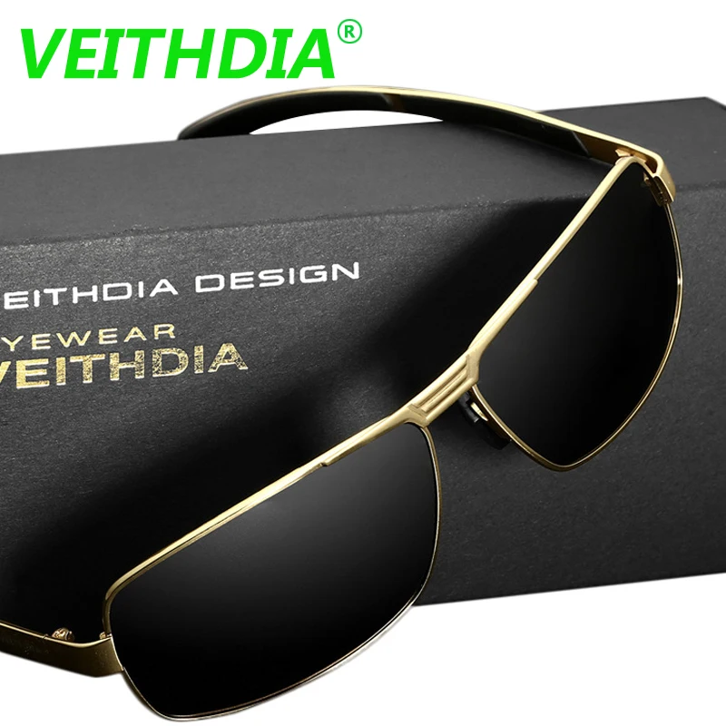 VEITHDIA UV400, мужские поляризованные солнцезащитные очки, фирменный дизайн, очки для вождения, солнцезащитные очки, аксессуары, oculos de sol masculino YD2490