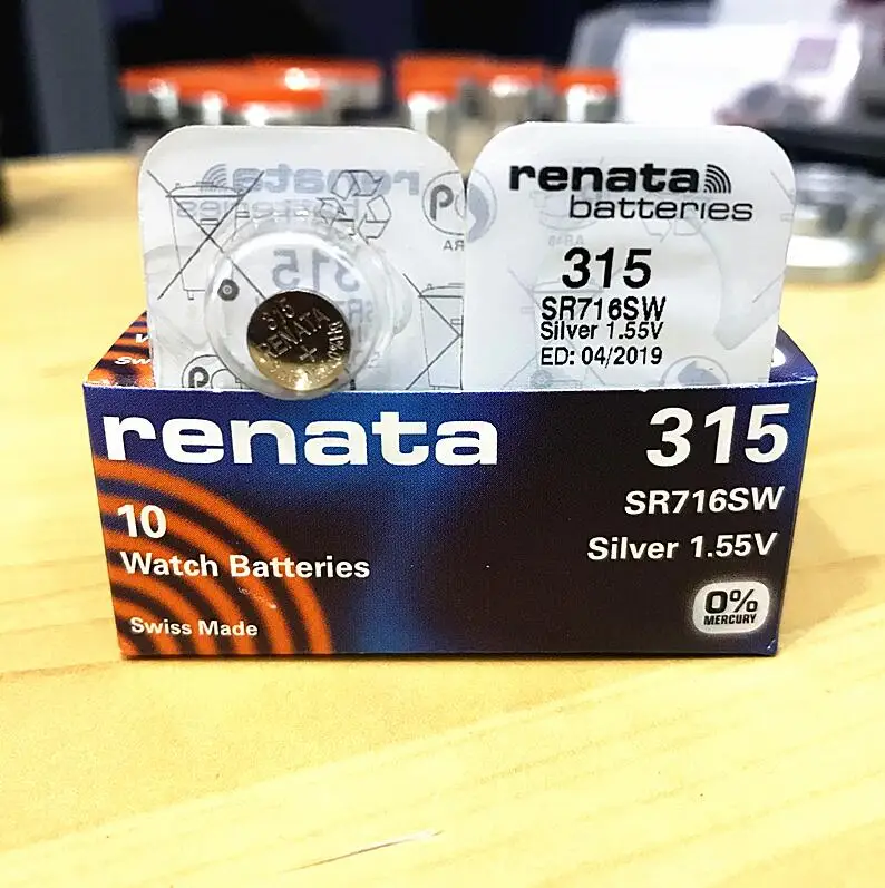 Батарея для часов renata 315 SR716SW 716 1 55 V 5 шт. с оксидом серебра 100% оригинальный бренд