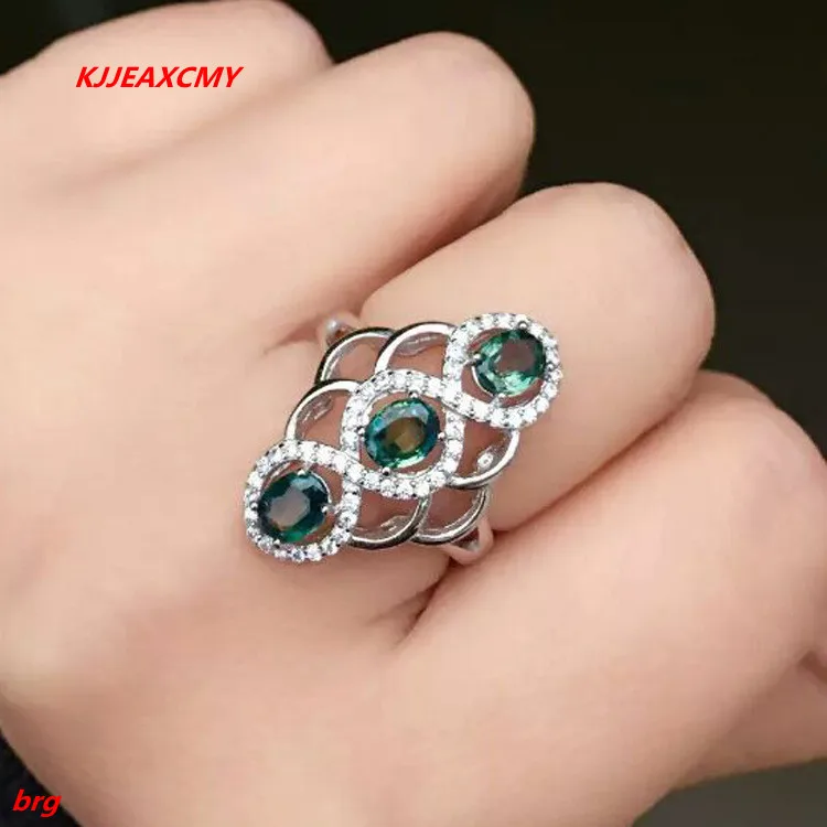 

KJJEAXCMY Fine jewelry Natural Sapphire Women's Ring 925 Silver Men's Ring Set