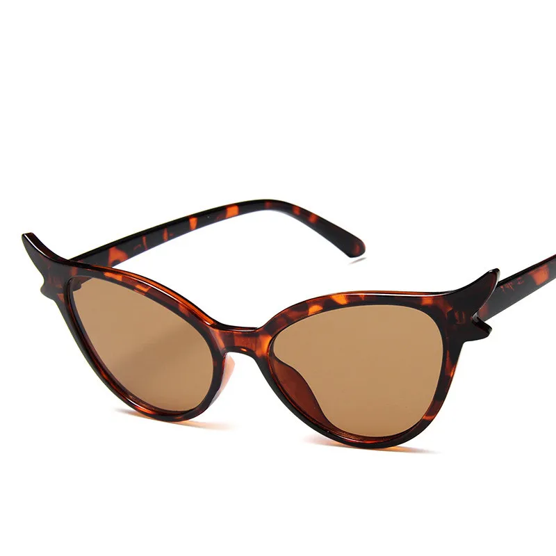 Модные женские солнцезащитные очки кошачий глаз брендовые Ретро тонированные