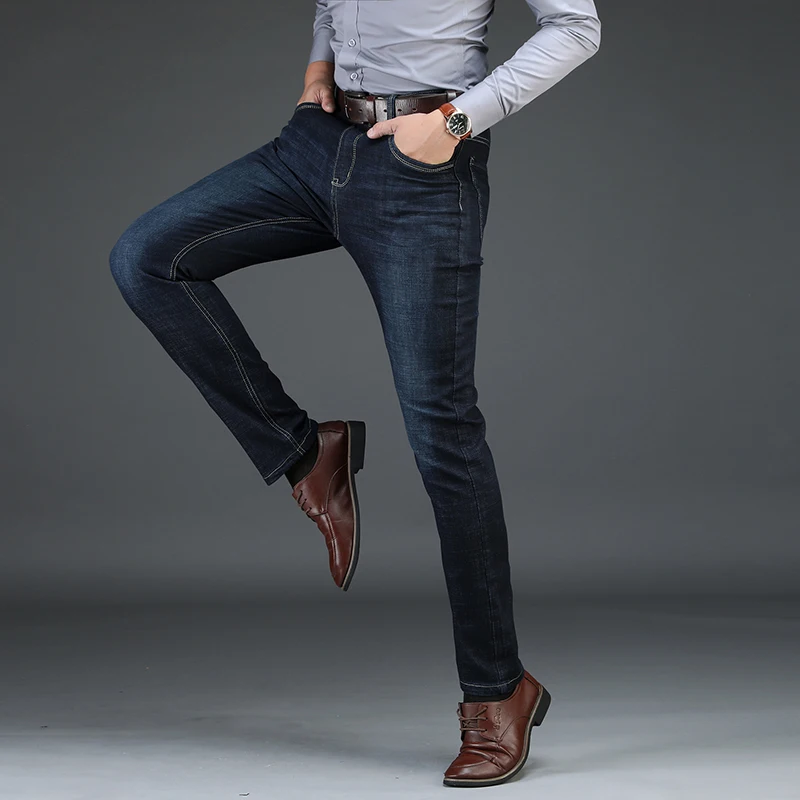 2019 New Brand Men's Casual Jeans Elasticity Cotton Fabric Slim Regular Fit | Мужская одежда