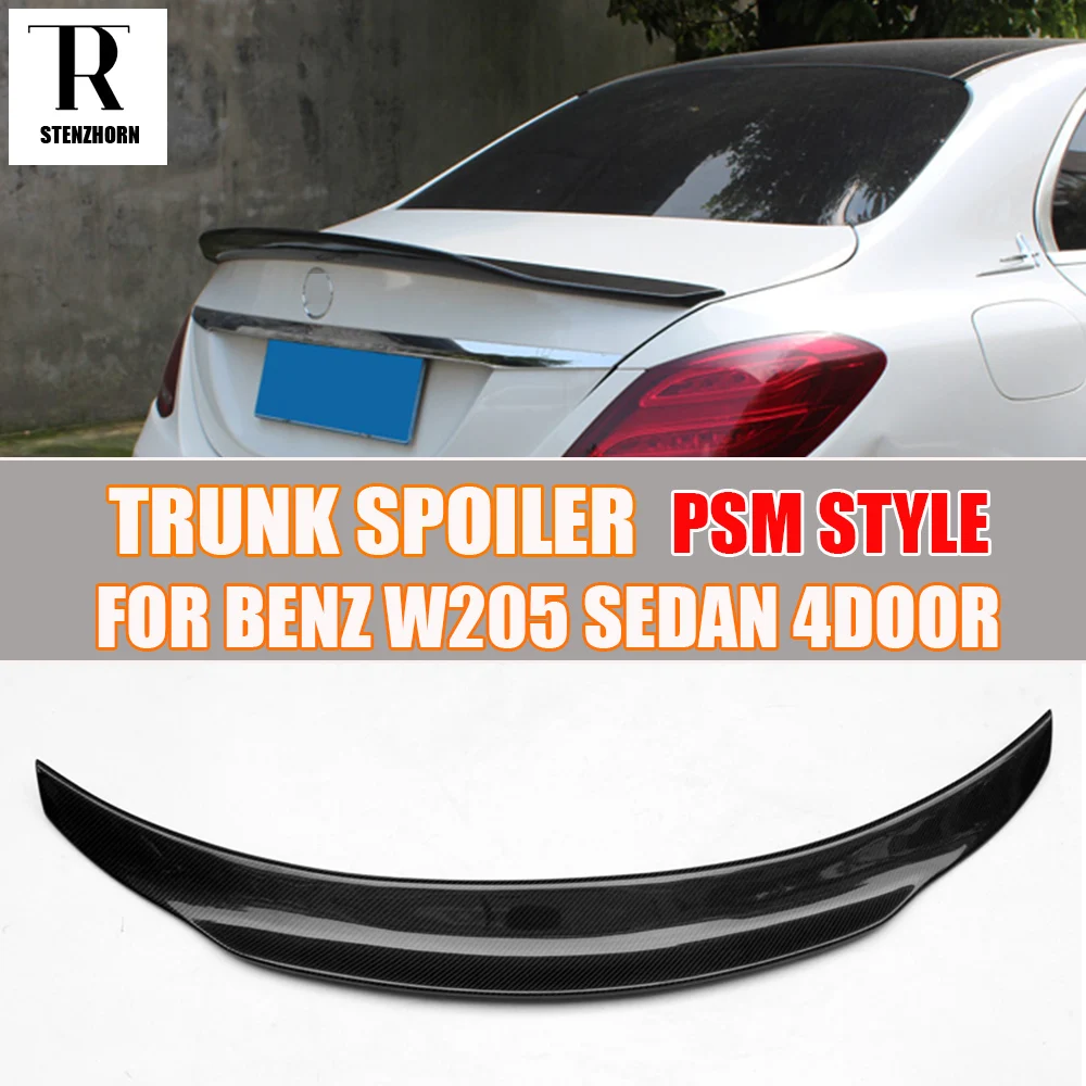 W205 PSM стиль углеродное волокно задний багажник крыла Spoile для Benz C180 C200 C250 C300 C350 и C63