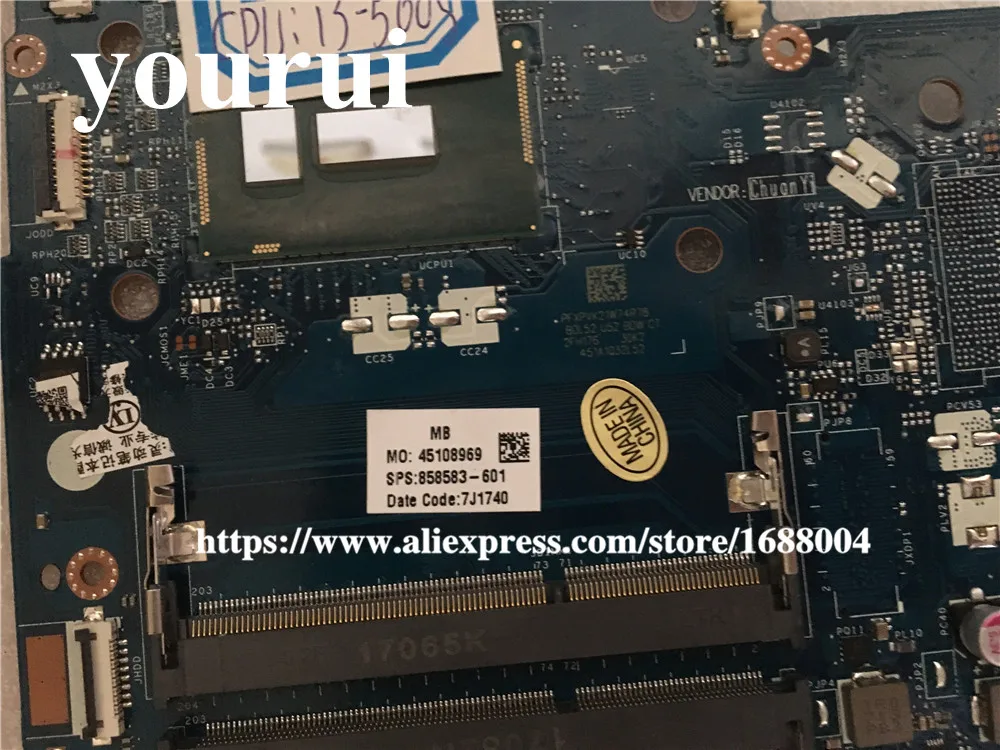 For HP 250 G5 15-AC Laptop motherboard 858583-601 I3-5005U CPU DDR3 BDL50 LA-D703P REV:3.0 Test good | Компьютеры и офис