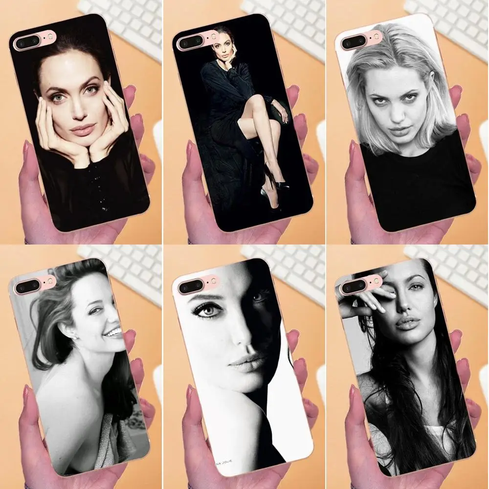 Мягкие аксессуары чехол для Apple iPhone 4 4S 5 5C 5S SE 6 6S 7 8 Plus X XS Max XR Angelina Jolie