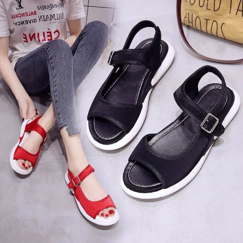 TESSFFEL 2019 Summer Casual Sandals Female buckle soft bottom flat shoes comfortable fisherman fashion sandals women | Обувь