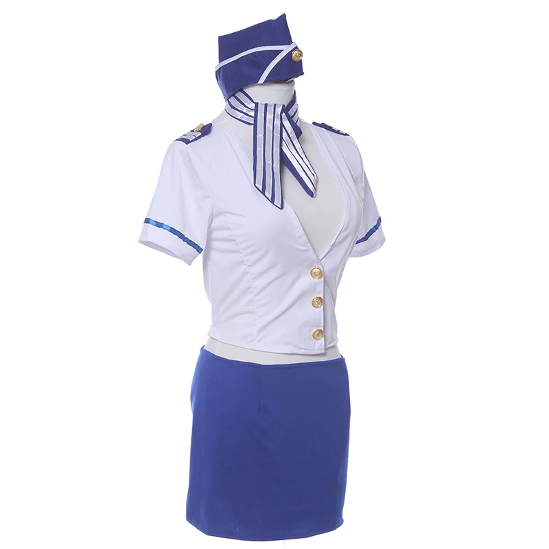 Ролекос Сексуальное белье формы японской школьницы стюардессы косплей костюм летней стюардессы.