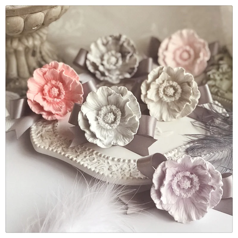 3D Flowers Clay Craft Silicone Mold DIY Amora Gypsum Plaster Silicon Mould For Car Decoration Candle Resin Molds | Дом и сад