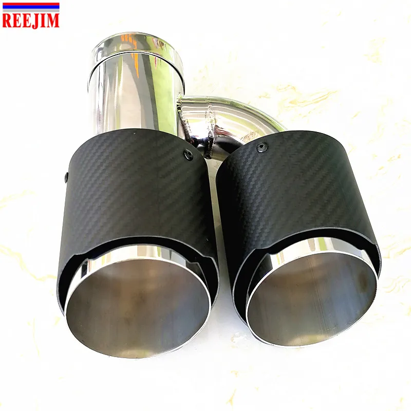 3 ''вход 4'' выход двойной матовый Remus выхлопной наконечник из углеродного