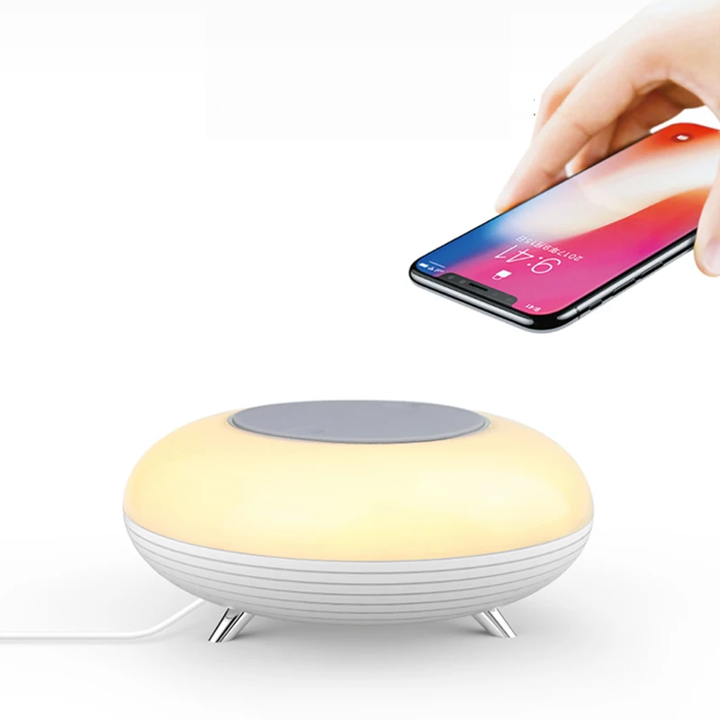 SGROW Mini 7 цветная Настольная лампа с беспроводной зарядкой комнатное освещение для