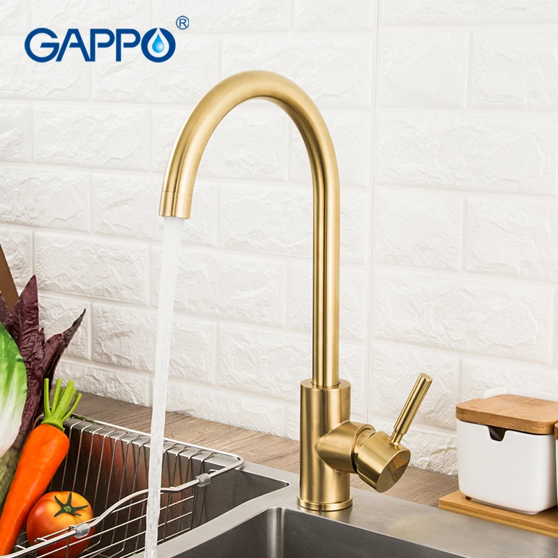 

Золотистый смеситель Gappo, кран для раковины, одна ручка, Поворот 360 градусов