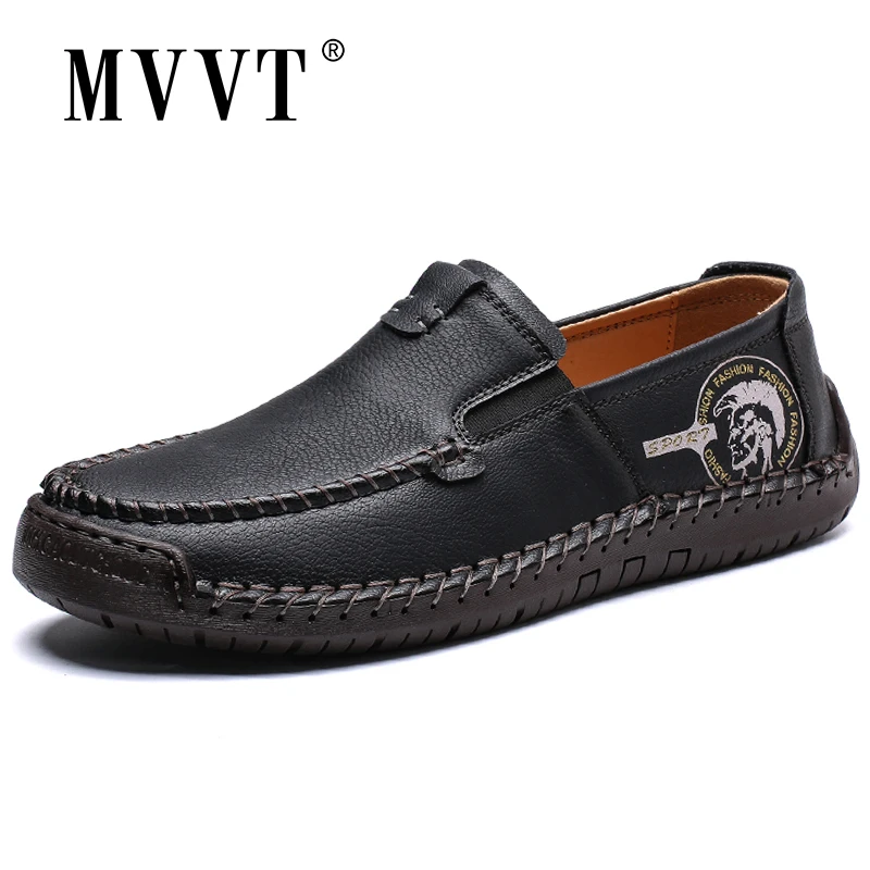 Classic Comfortable Leather Men Casual Shoes Slip On Loafers Split Flats Hot Sale Moccasins Plus Size | Обувь