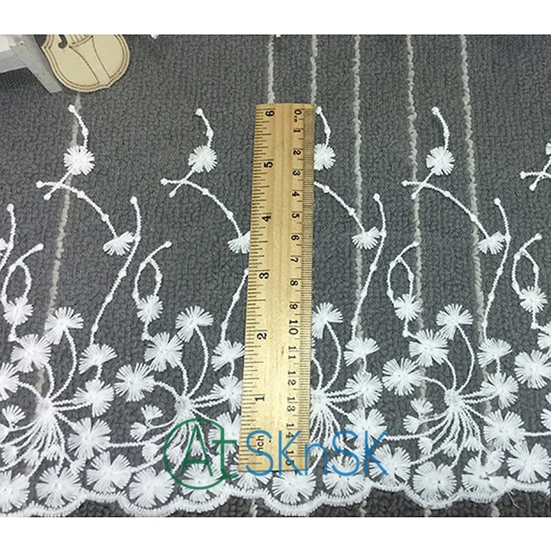 15yards/lot 35cm width Cotton embroidery lace sewing ribbon guipure trim fabric warp knitting DIY Garment Clothing Accessories | Дом и сад