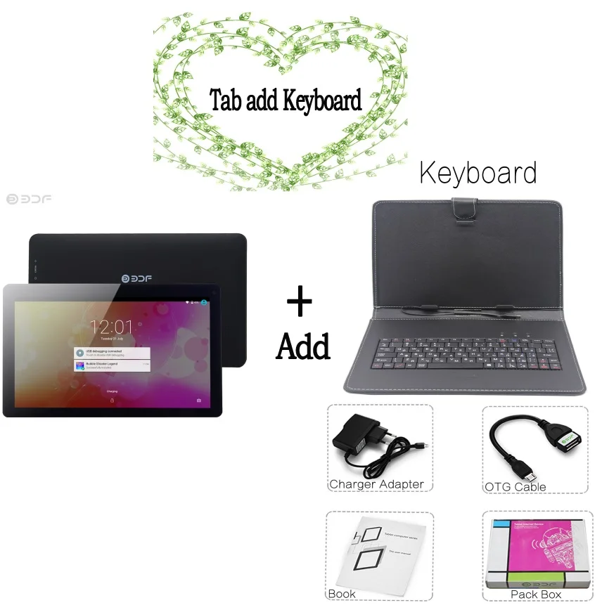 Add Keyboard Новое поступление, Android 5,1,, 10 дюймов, планшетный ПК, четырехъядерный, 1 Гб+ 32 ГБ, четырехъядерный, WiFi, планшеты, ПК, поддержка, расширение, TF карта, 7, 8, 9, 10 - Комплект: Add Keyboard
