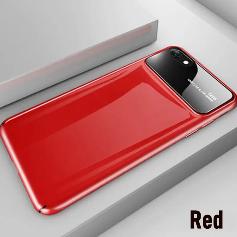 Противоударное Зеркало чехол для телефона для iPhone 7 8 Plus XR закаленное стекло Матовый ПК для iPhone X XS Max 6 6 Роскошные линзы фортепиано Capinhas - Цвет: Red