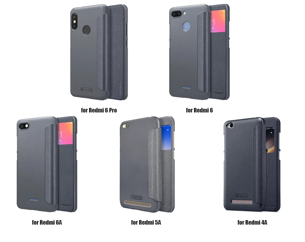 Роскошный кожаный чехол книжка Nilkin для Xiaomi Redmi 7 6 Pro 6A NILLKIN тонкий телефона 5A 4A Pro|case