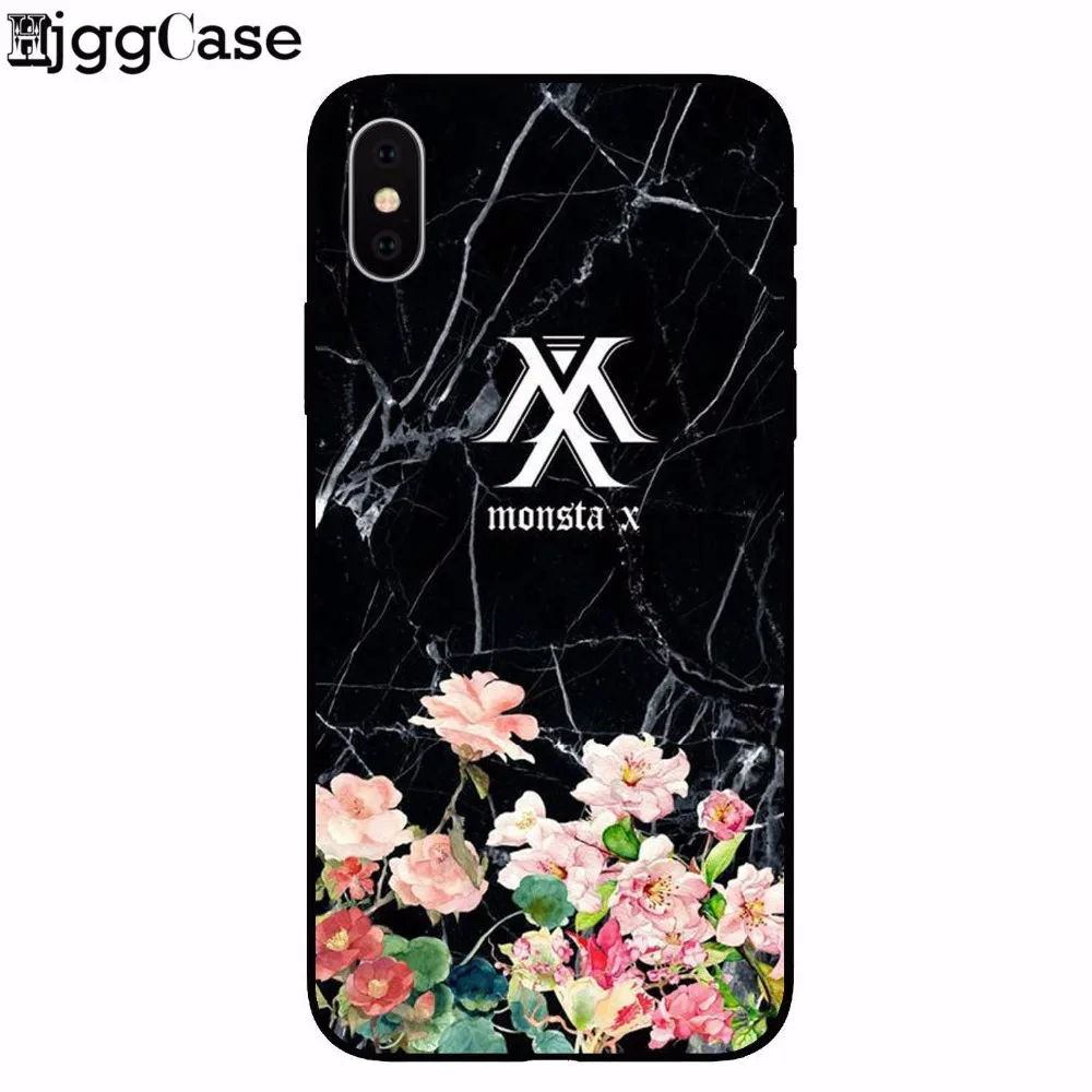 Чехол Monsta X KPOP Boy Group черный мягкий чехол для телефона iPhone 8 8Plus 7 7Plus 6 6s Plus 5 5S SE