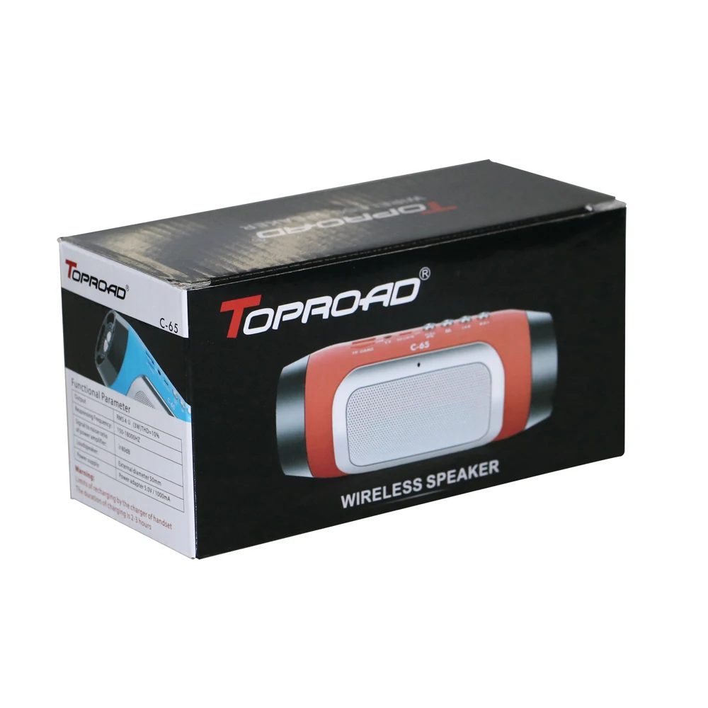TOPROAD HIFI Портативный беспроводной Bluetooth динамик стерео Саундбар TF FM радио музыка сабвуфер Колонка динамик s для компьютера телефоны